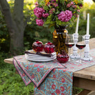 Cactus Flower Teal & Cranberry Placemat | Set of 4 - Pomegranate