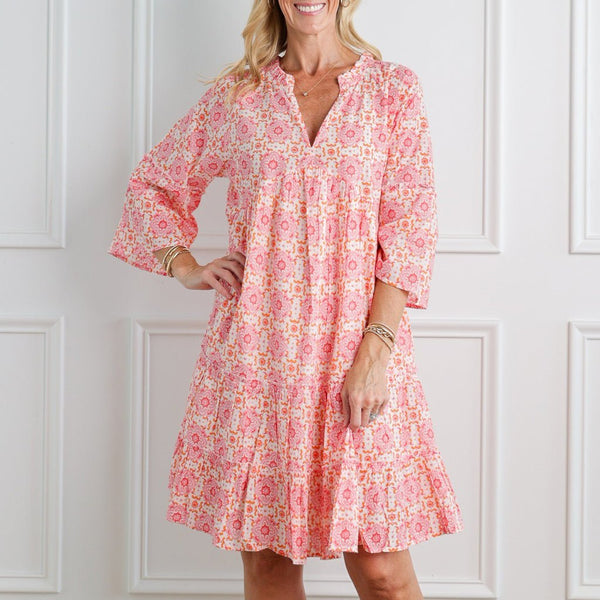 Celia Citrus Brook Peplum Dress – Pomegranate