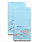 Day at the Beach Tea Towels - Pomegranate
