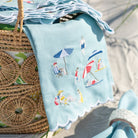 Day at the Beach Tea Towels - Pomegranate