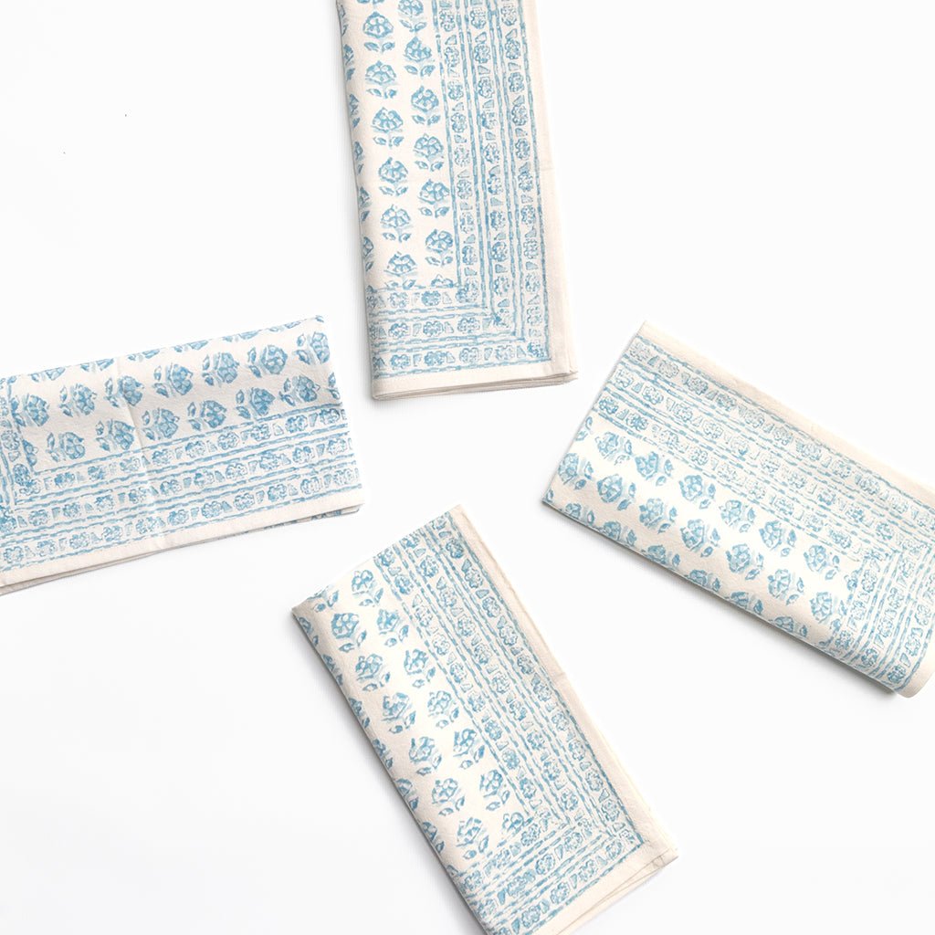Elise Aqua Napkin | Set of 4 - Pomegranate