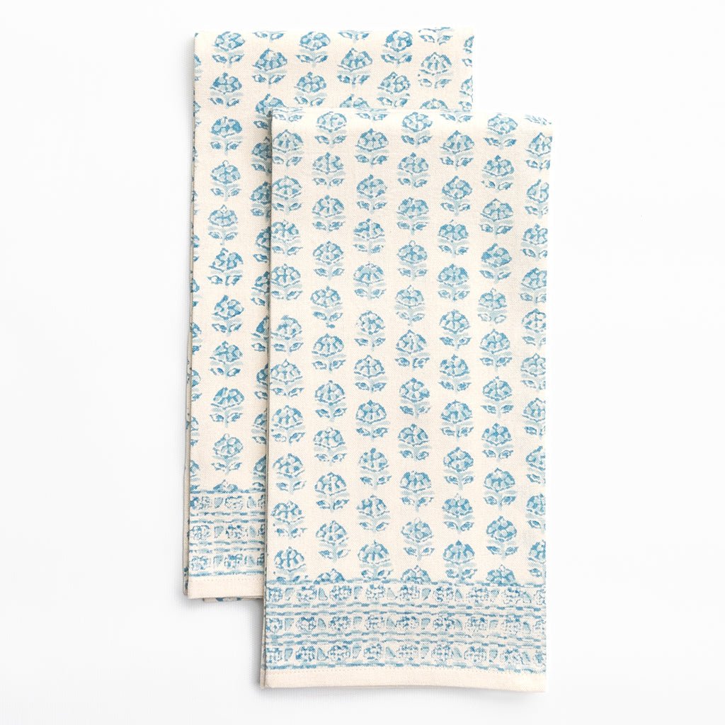 Elise Aqua Tea Towels - Pomegranate