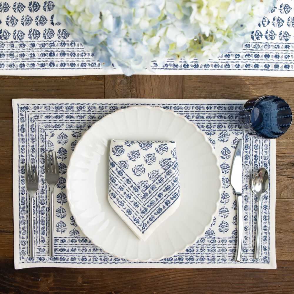 Elise Blue Placemats | Set of 4
