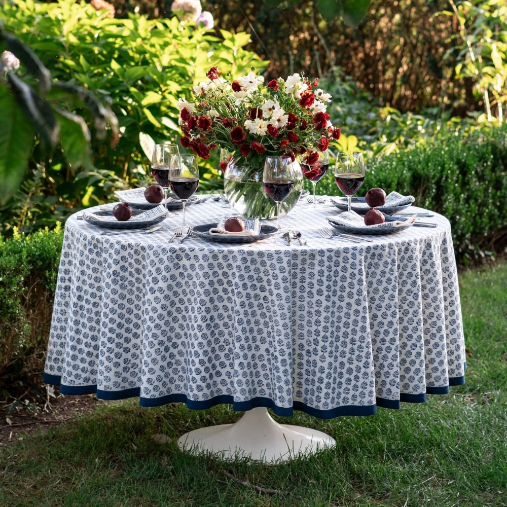 Elise Blue Tablecloth - 55x55