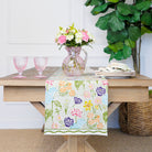 Festive Garden Colorful Hand Block Printed Floral Table Runner & Napkins