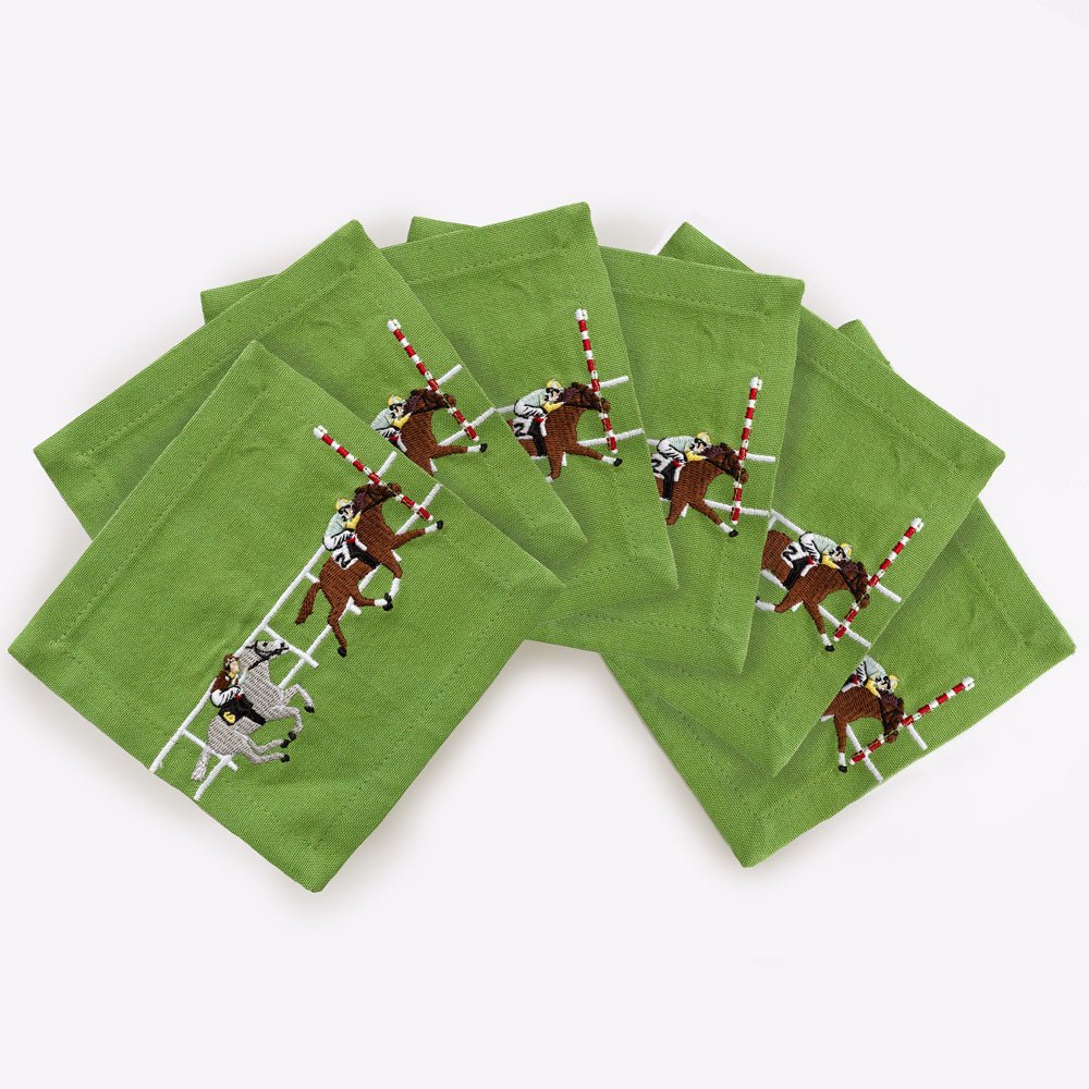 Finish Line Embroidered Cocktail Napkin - Thumbnail 4