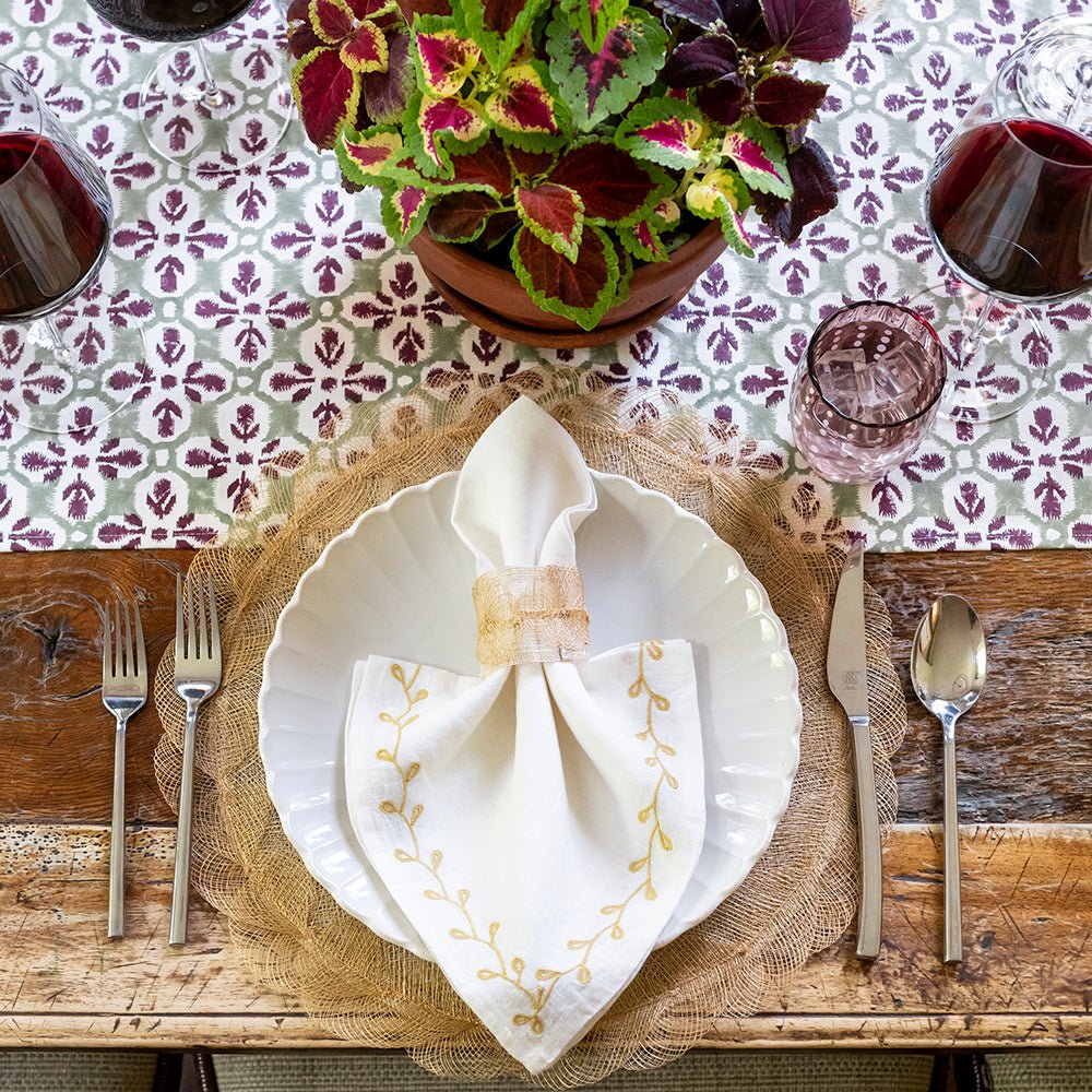 Mustard yellow Poplar Leaf Napkin Rings