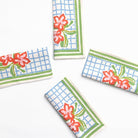 Floral Gingham Napkin | Set of 4 - Pomegranate