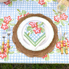 Floral Gingham Napkin | Set of 4 - Pomegranate