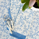 Floral & Berries Blue & White Tea Towels - Pomegranate