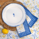 Floral & Berries Blue & Yellow Napkin | Set of 4 - Pomegranate