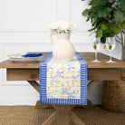 Floral & Berries Blue & Yellow Table Runner - Pomegranate