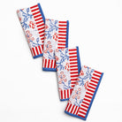 Floral & Berries Red, White & Blue Napkin | Set of 4 - Pomegranate