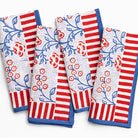 Floral & Berries Red, White & Blue Napkin | Set of 4 - Pomegranate