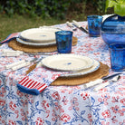 Floral & Berries Red, White & Blue Napkin | Set of 4 - Pomegranate