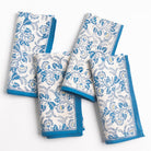 Hand block printed blue & white floral napkins