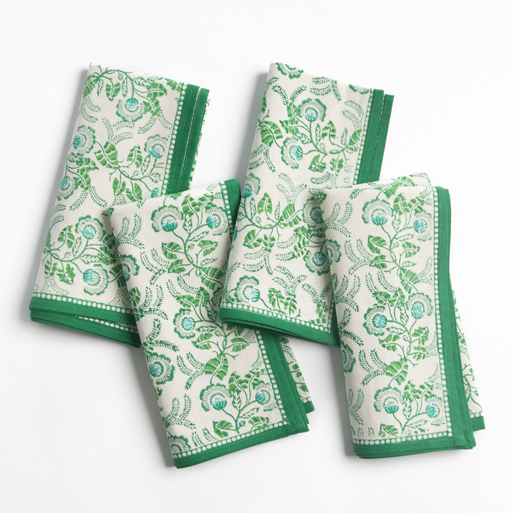 Gardenia Vine Emerald Napkin | Set of 4