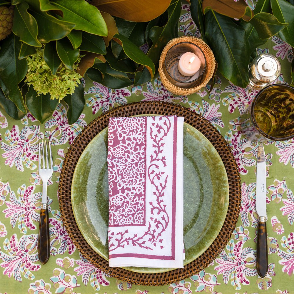 India Hicks Home Antique Brown Rattan Charger | Set of 4 – Pomegranate