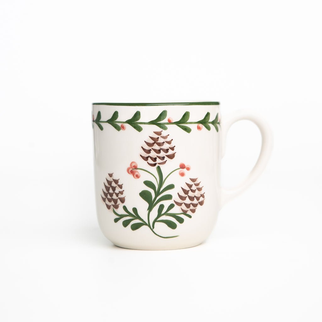 Mug with floral design on a white background