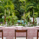 India Hicks Home Desert Rose Sundown Hibiscus Tablecloth - Pomegranate