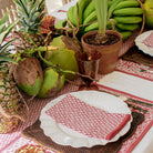 India Hicks Home Fire Bush Sundown Hibiscus Napkin | Set of 4 - Pomegranate