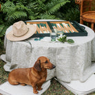 India Hicks Home Hummingbird Island Stone Tablecloth - Pomegranate