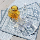 India Hicks Home Hummingbird Saltwater Blue Placemat | Set of 4 - Pomegranate