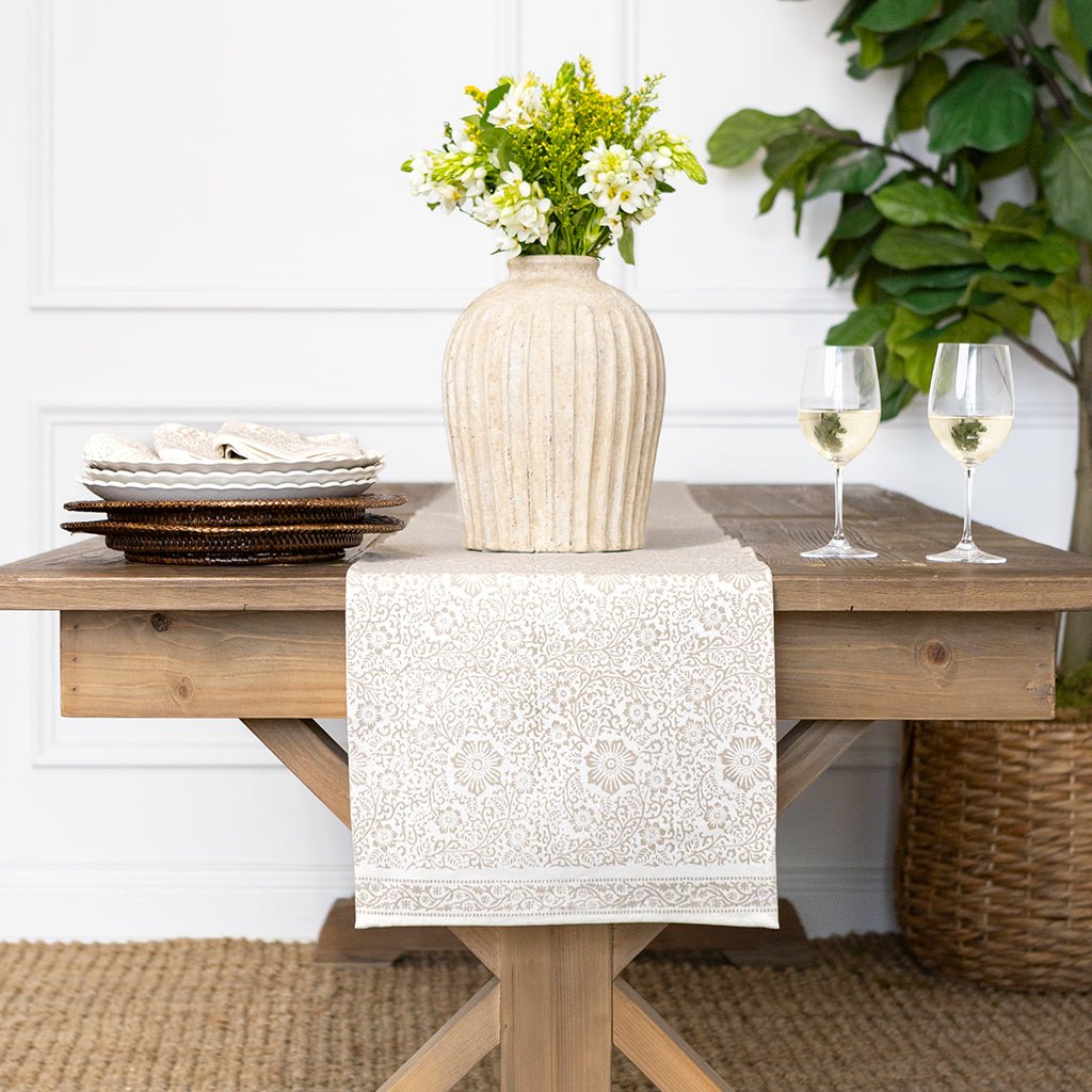 India Hicks Home Desert Rose Island Stone Table Runner - Pomegranate