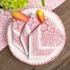 India Hicks Home Desert Rose Sundown Hibiscus Napkin | Set of 4 - Pomegranate