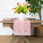 India Hicks Home Desert Rose Sundown Hibiscus Table Runner - Pomegranate