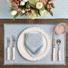 India Hicks Home Fire Bush Saltwater Blue Placemat | Set of 4 - Pomegranate