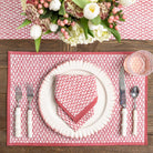 India Hicks Home Fire Bush Sundown Hibiscus Placemat | Set of 4 - Pomegranate