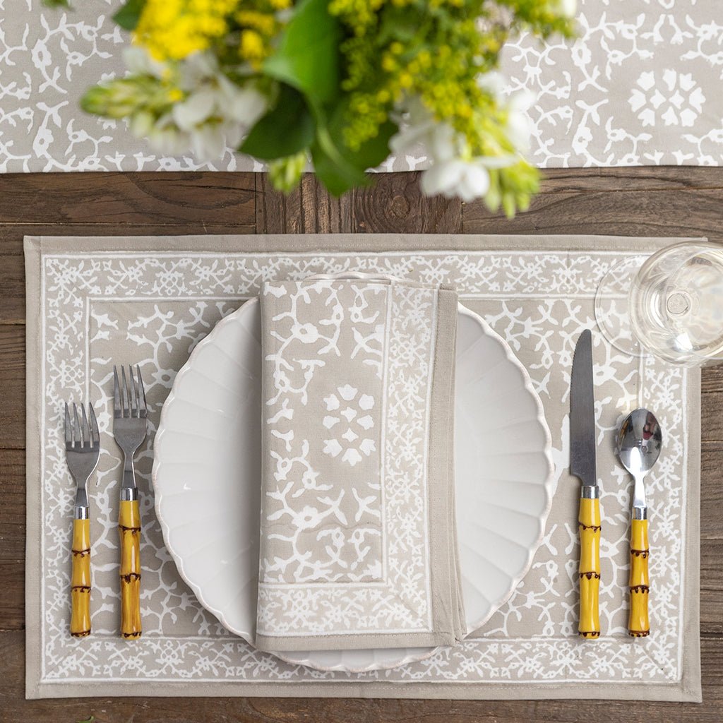 India Hicks Home Hummingbird Island Stone Placemat | Set of 4 - Pomegranate