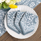 India Hicks Home Hummingbird Saltwater Blue Napkin | Set of 4 - Pomegranate