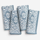 India Hicks Home Hummingbird Saltwater Blue Napkin | Set of 4 - Pomegranate