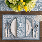 India Hicks Home Hummingbird Saltwater Blue Placemat | Set of 4 - Pomegranate