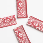 India Hicks Home Hummingbird Sundown Hibiscus Napkin | Set of 4 - Pomegranate