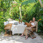 India Hicks Home Paradise Found Island Stone Tablecloth - Pomegranate