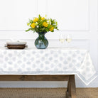 India Hicks Home Paradise Found Saltwater Blue Tablecloth - Pomegranate