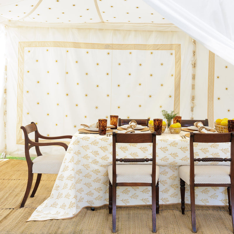 India Hicks Home Thistle Sand Tablecloth — 55x55