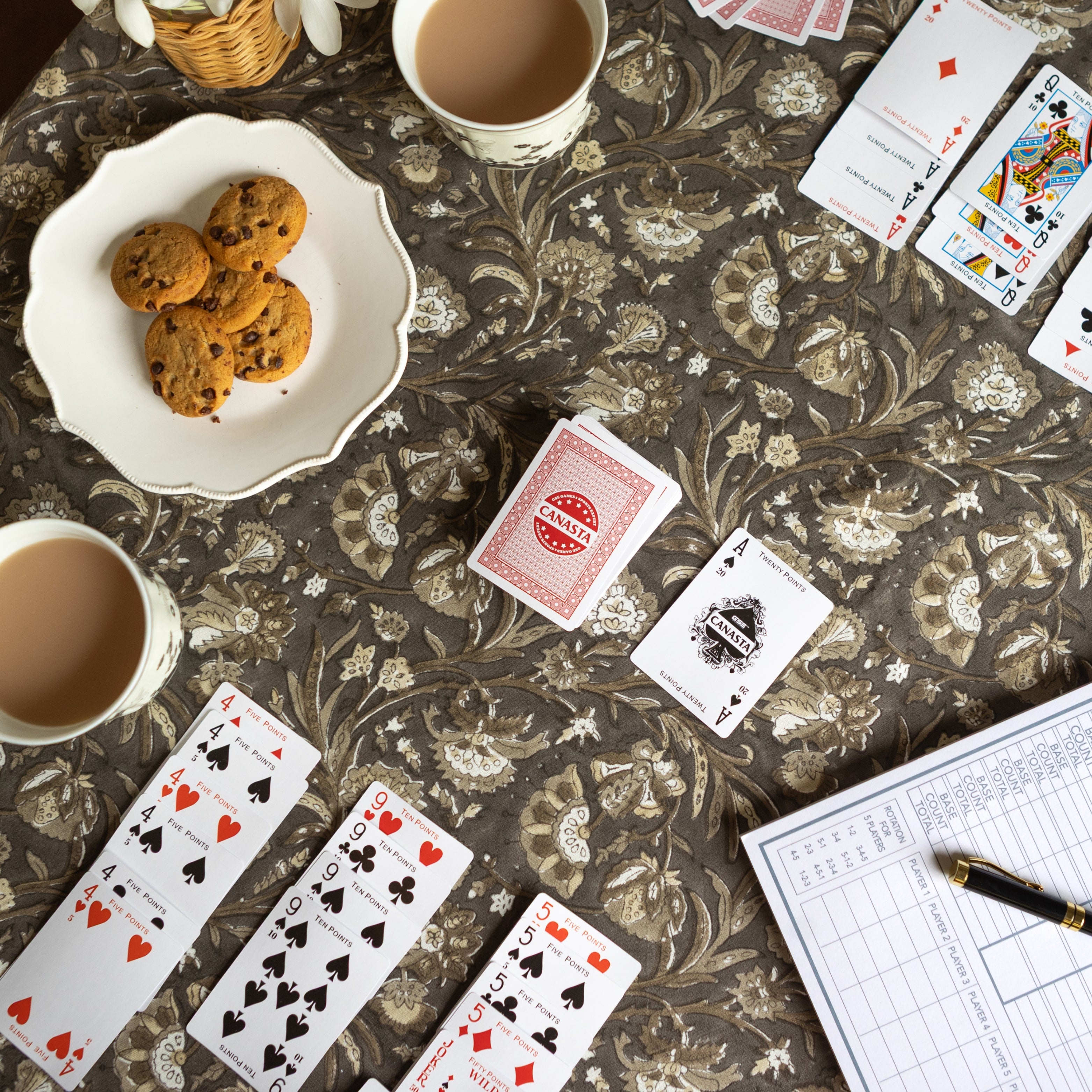 India Hicks Home Wildcard & Backgammon Chocolate Tablecloth
