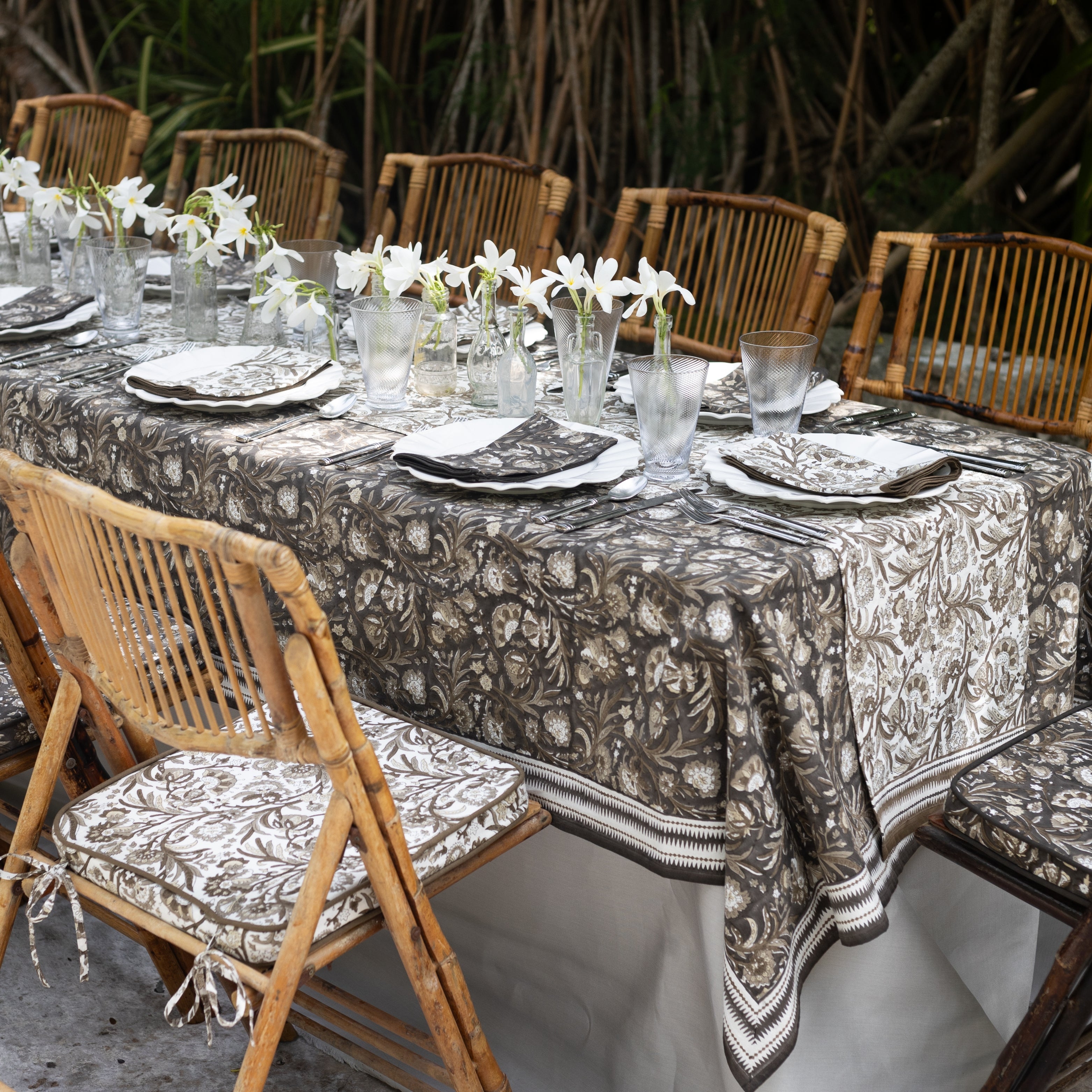 India Hicks Home Wildcard & Backgammon Chocolate Tablecloth