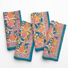 Hand block printed floral napkins