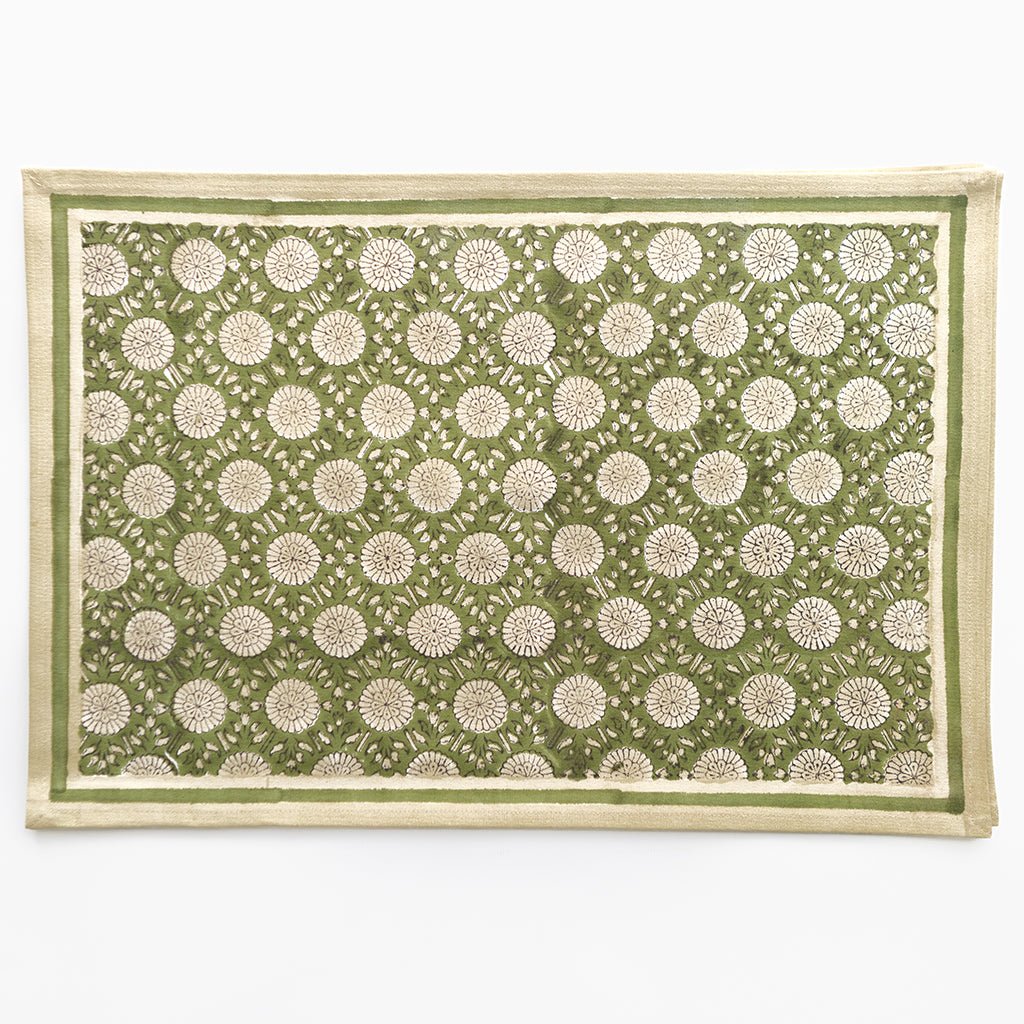 Decorative placemat with floral pattern on a white background