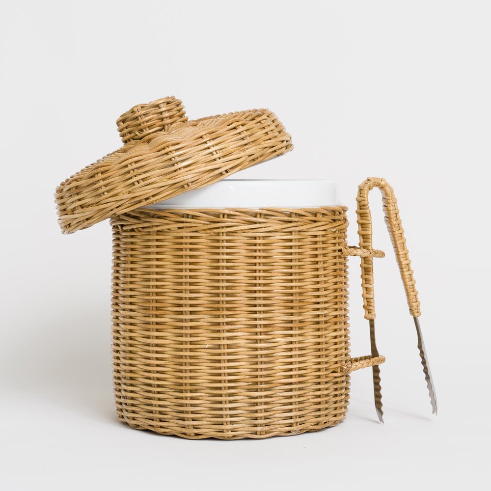 Natural Wicker Lidded Ice Bucket