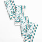 Paisley Vine Aqua Napkin | Set of 4 - Pomegranate
