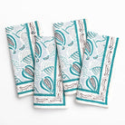 Paisley Vine Aqua Napkin | Set of 4 - Pomegranate