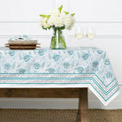 Paisley Vine Aqua Tablecloth - Pomegranate