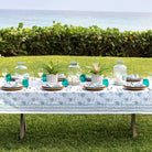 Paisley Vine Aqua Tablecloth - Pomegranate
