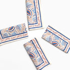 Paisley Vine Blues & Paprika Napkin | Set of 4 - Pomegranate
